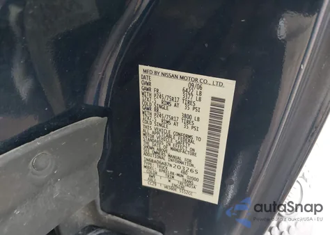 2007 Nissan Titan Xe z USA, uszkodzony, nr VIN 1N6BA06A87N203265